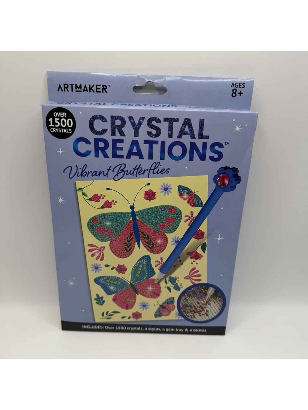 Artmaker Crystal Creations Diamond Art Kit  Gems - Vibrant Butterflies - NEW
